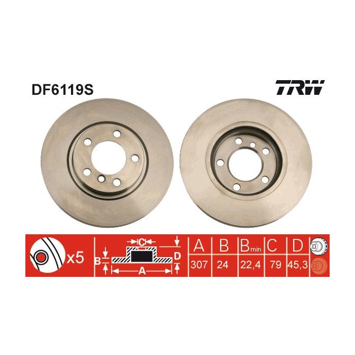 TRW Bremsscheibe DF6119S