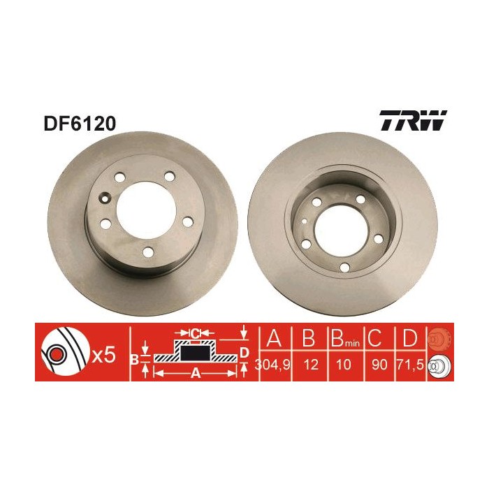 TRW Bremsscheibe DF6120