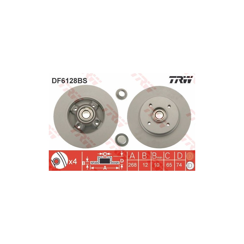 TRW Bremsscheibe DF6128BS