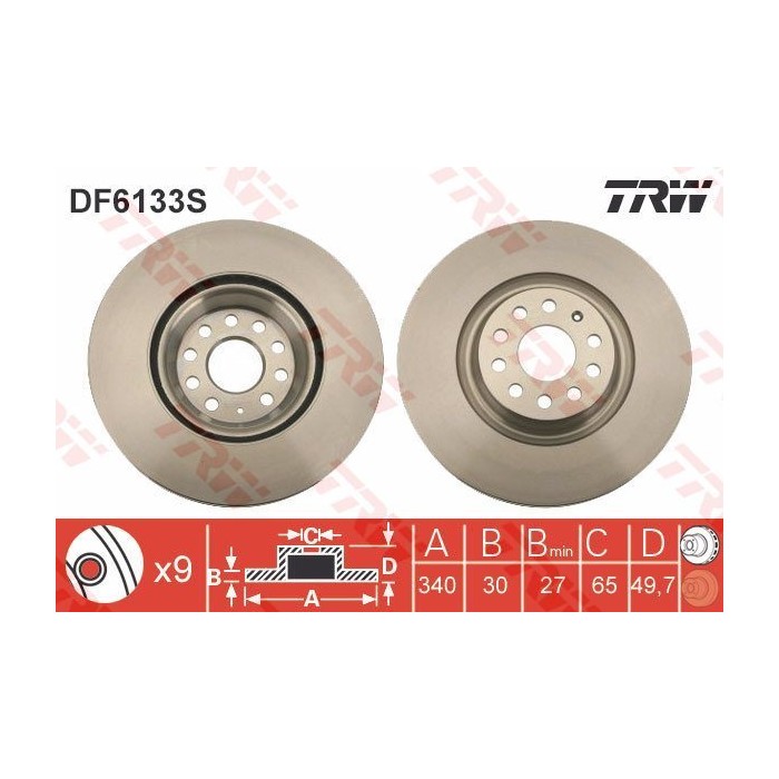 TRW Bremsscheibe DF6133S