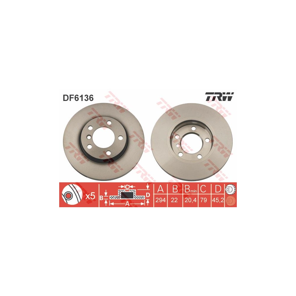 TRW Bremsscheibe DF6136
