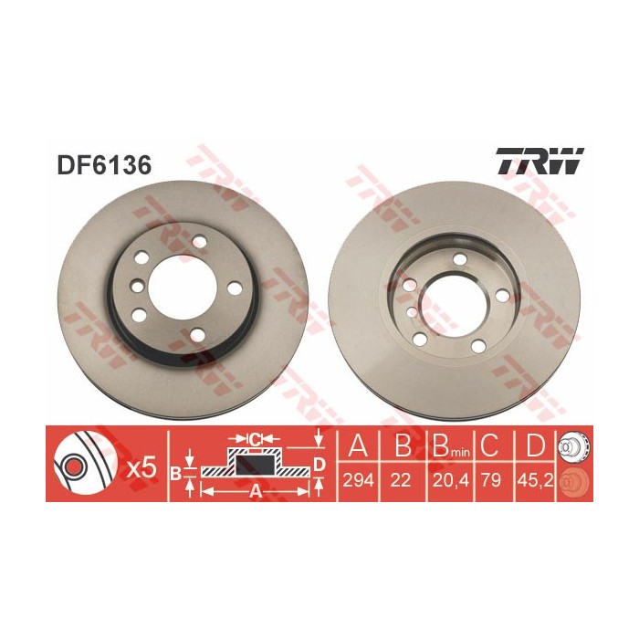TRW Bremsscheibe DF6136