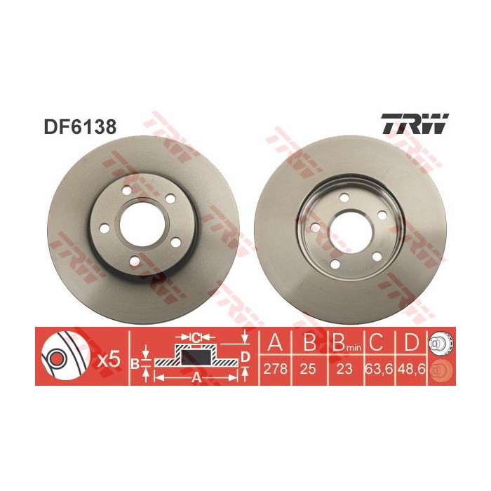 TRW Bremsscheibe DF6138