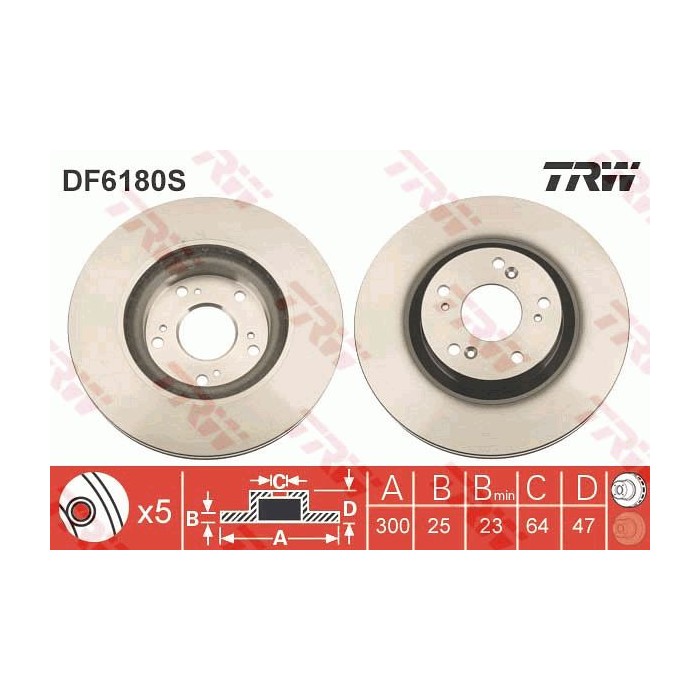 TRW Bremsscheibe DF6180S
