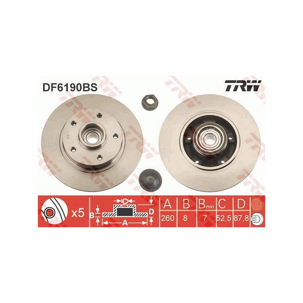 TRW Bremsscheibe DF6190BS