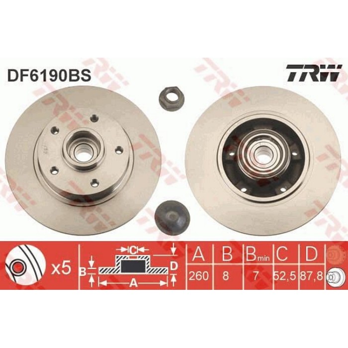 TRW Bremsscheibe DF6190BS