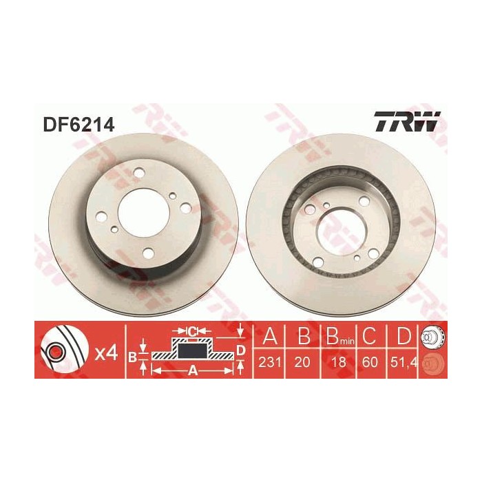 TRW Bremsscheibe DF6214