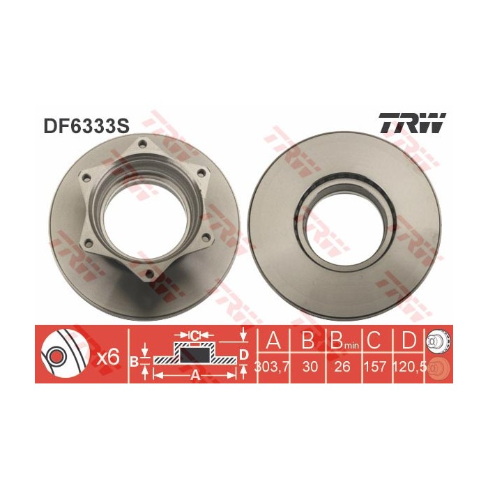 TRW Bremsscheibe DF6333S
