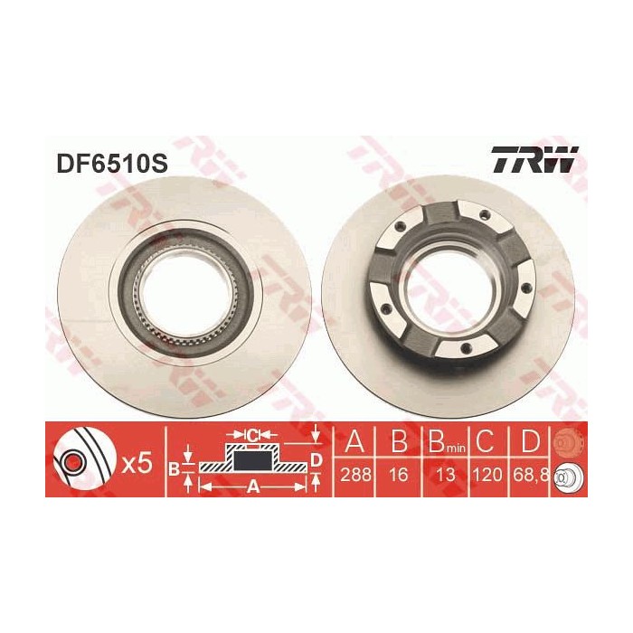 TRW Bremsscheibe DF6510S
