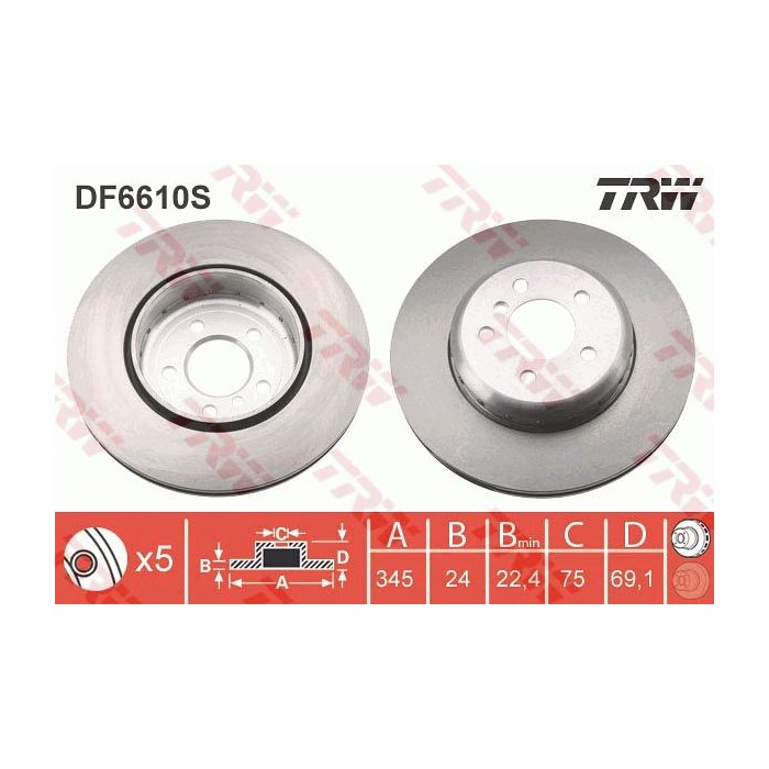 TRW Bremsscheibe DF6610S