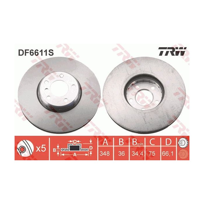 TRW Bremsscheibe DF6611S