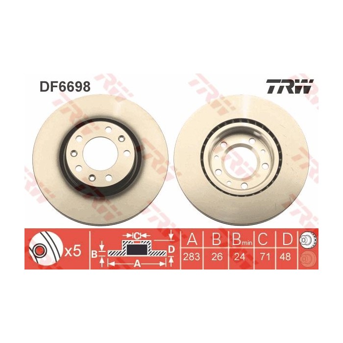 TRW Bremsscheibe DF6698