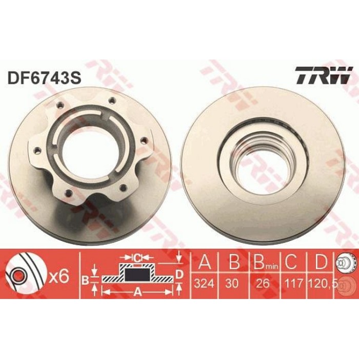 TRW Bremsscheibe DF6743S