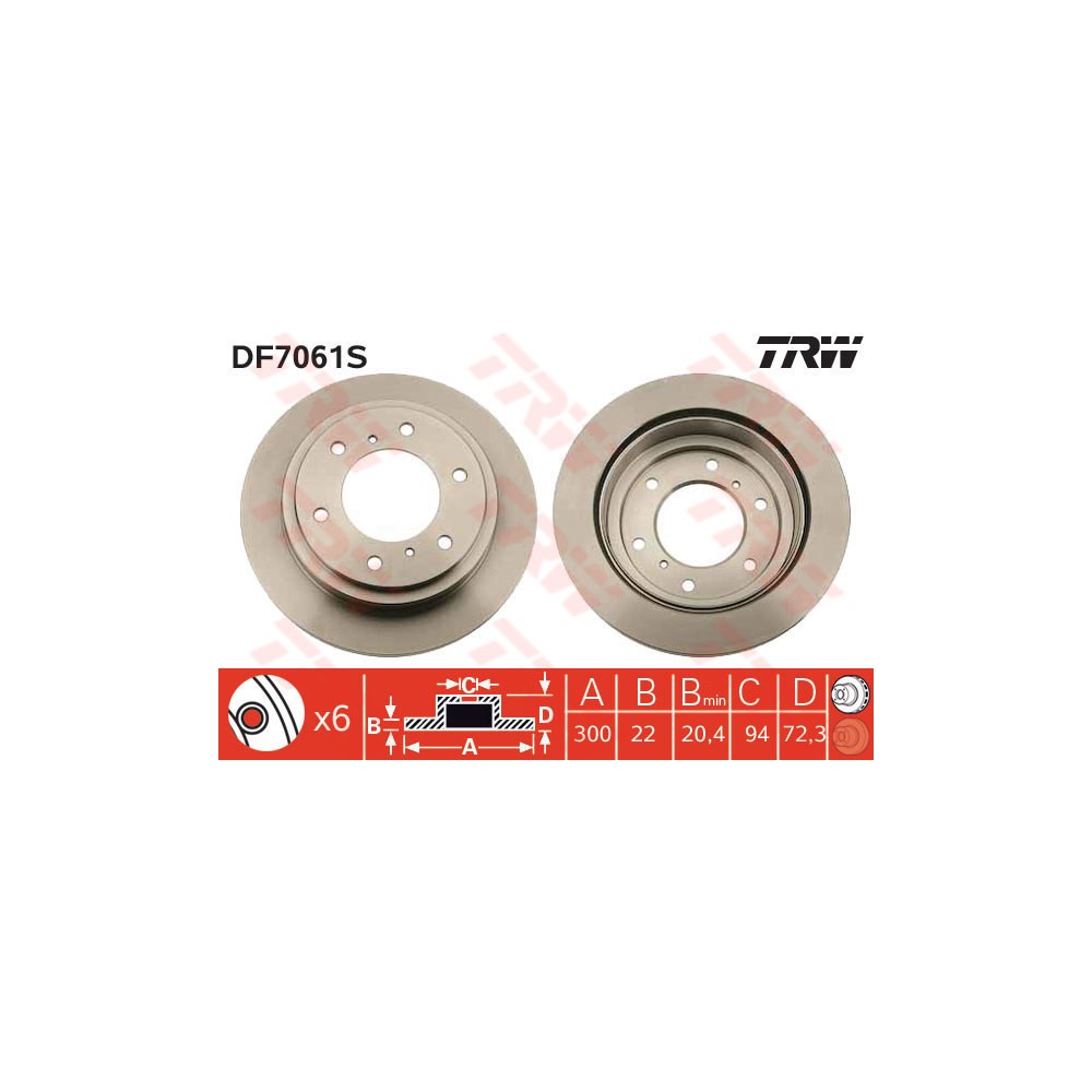 TRW Bremsscheibe DF7061S