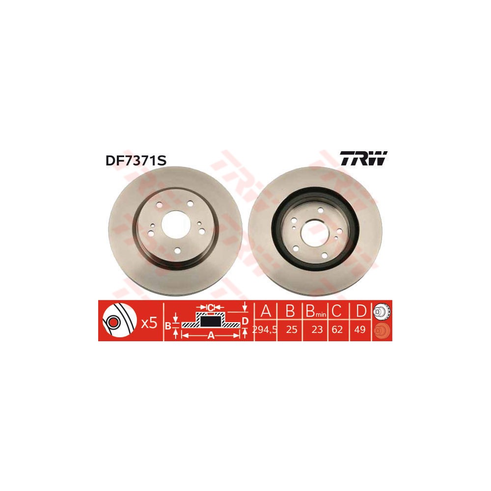 TRW Bremsscheibe DF7371S