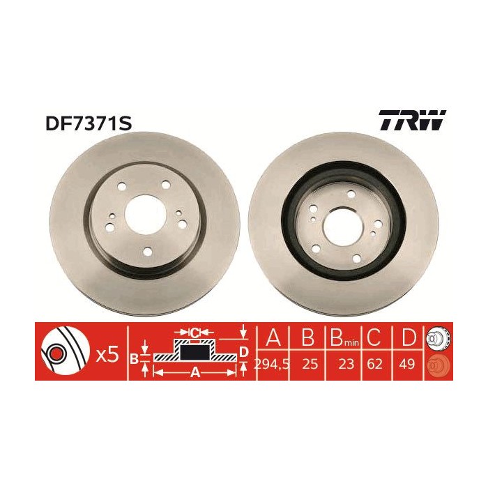 TRW Bremsscheibe DF7371S