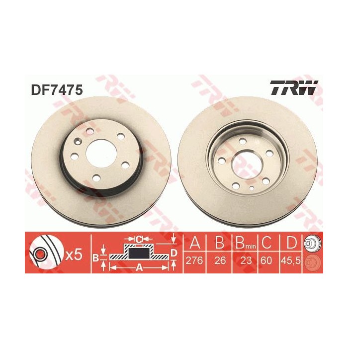 TRW Bremsscheibe DF7475