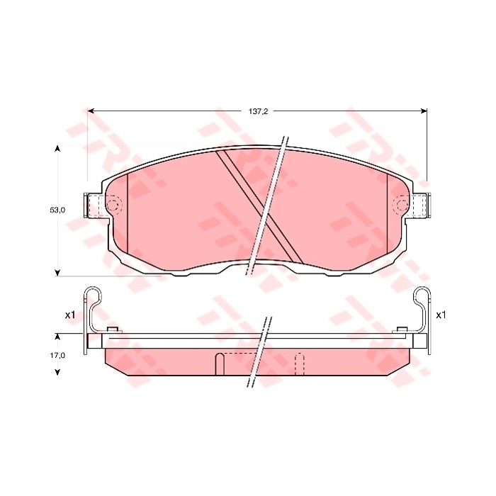 TRW COTEC Bremsbelagsatz, Scheibenbremse GDB1003