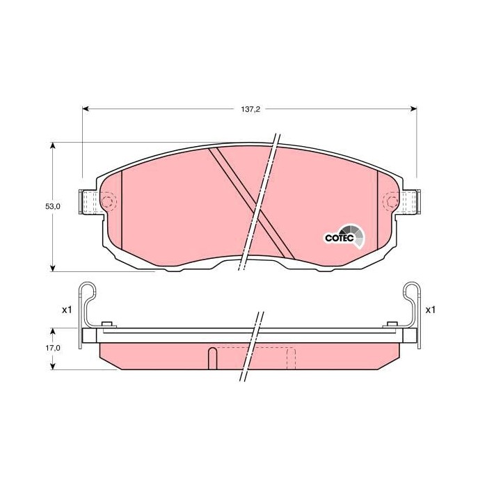 TRW COTEC Bremsbelagsatz, Scheibenbremse GDB1003