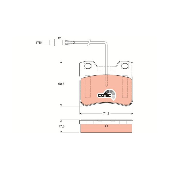 TRW COTEC Bremsbelagsatz, Scheibenbremse GDB1031