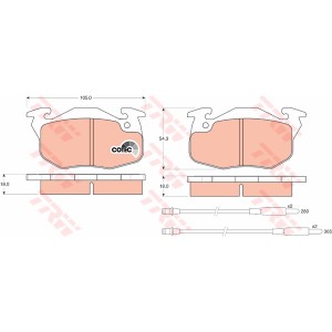 TRW COTEC Bremsbelagsatz, Scheibenbremse GDB1033