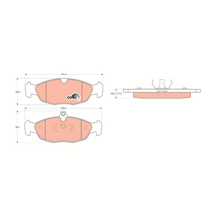 TRW COTEC Bremsbelagsatz, Scheibenbremse GDB1040