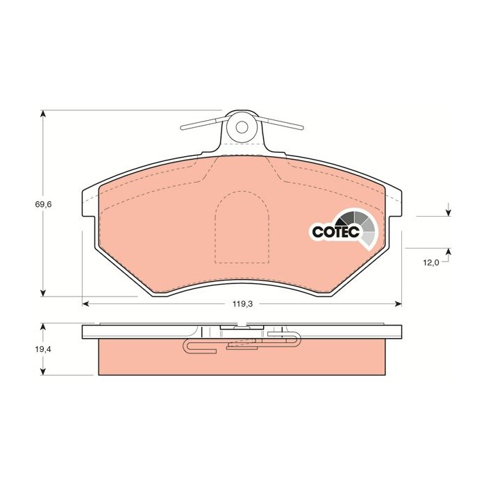 TRW COTEC Bremsbelagsatz, Scheibenbremse GDB1044