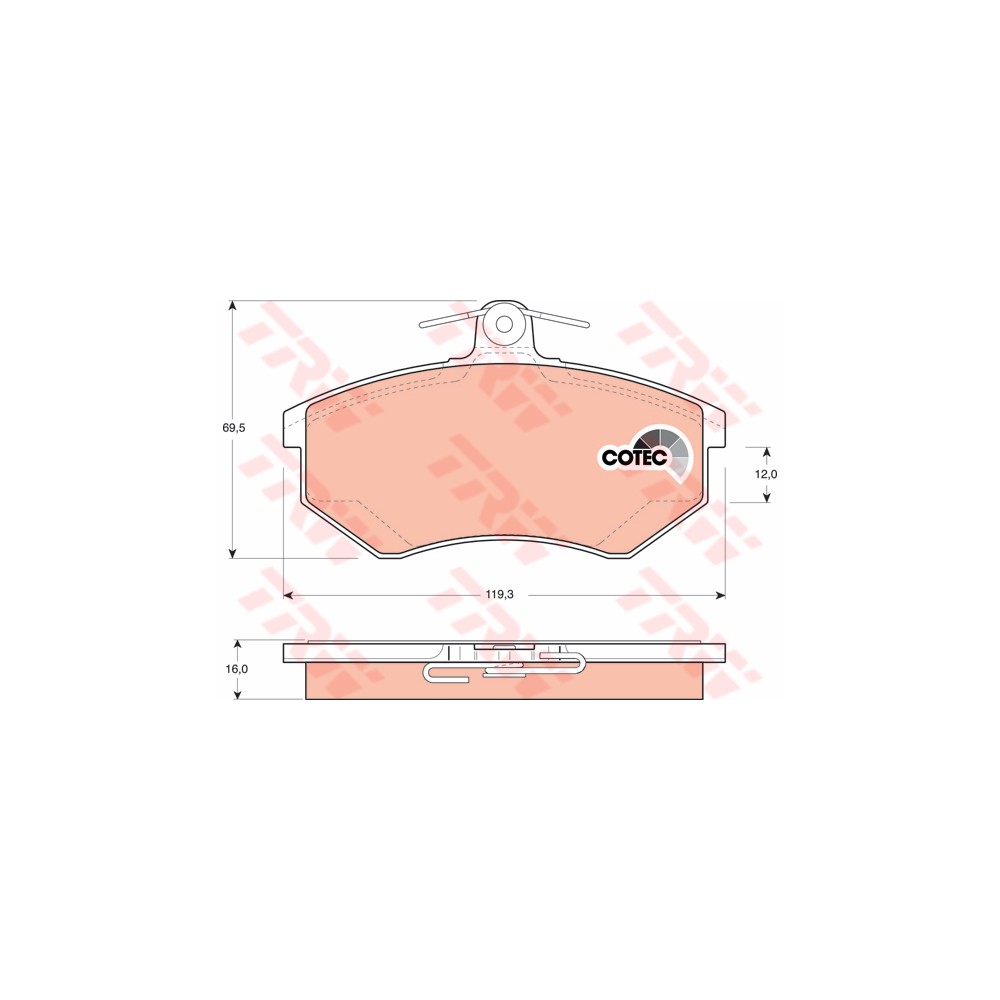 TRW COTEC Bremsbelagsatz, Scheibenbremse GDB1048