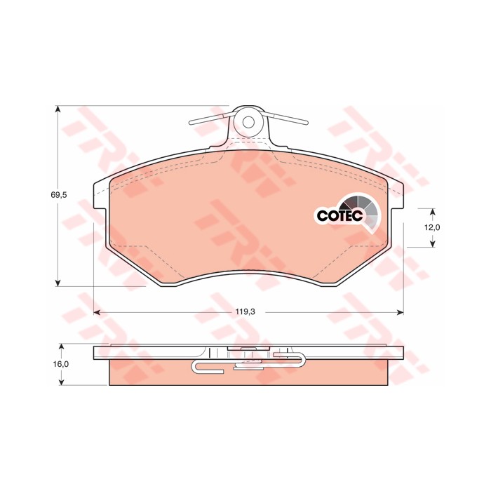 TRW COTEC Bremsbelagsatz, Scheibenbremse GDB1048