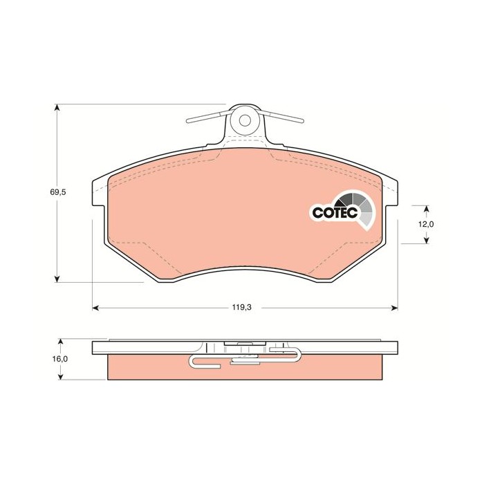 TRW COTEC Bremsbelagsatz, Scheibenbremse GDB1048