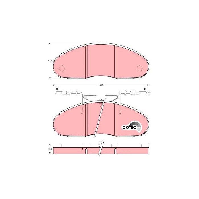 TRW COTEC Bremsbelagsatz, Scheibenbremse GDB1069