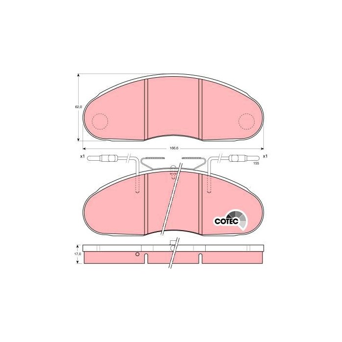 TRW COTEC Bremsbelagsatz, Scheibenbremse GDB1077