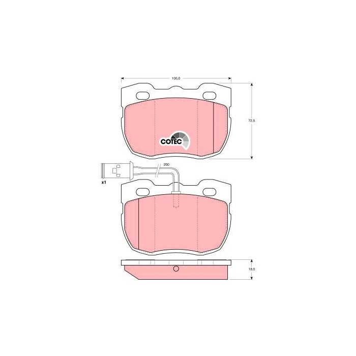 TRW COTEC Bremsbelagsatz, Scheibenbremse GDB1093