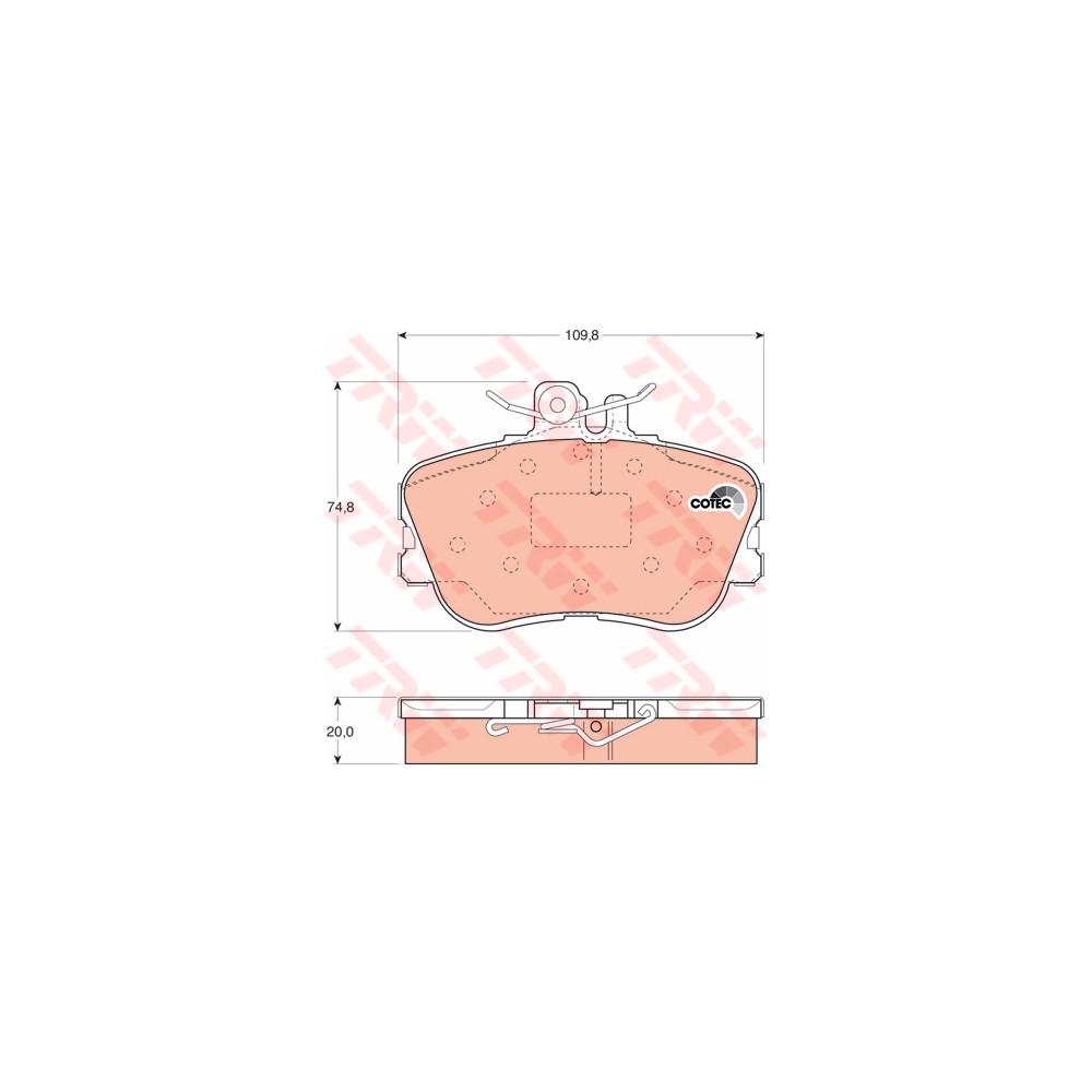TRW COTEC Bremsbelagsatz, Scheibenbremse GDB1094