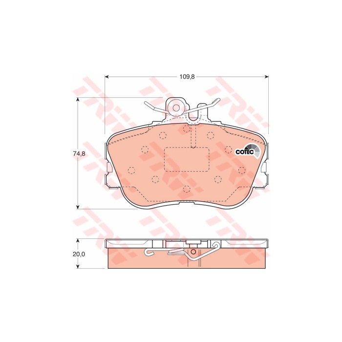 TRW COTEC Bremsbelagsatz, Scheibenbremse GDB1094