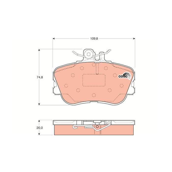 TRW COTEC Bremsbelagsatz, Scheibenbremse GDB1094