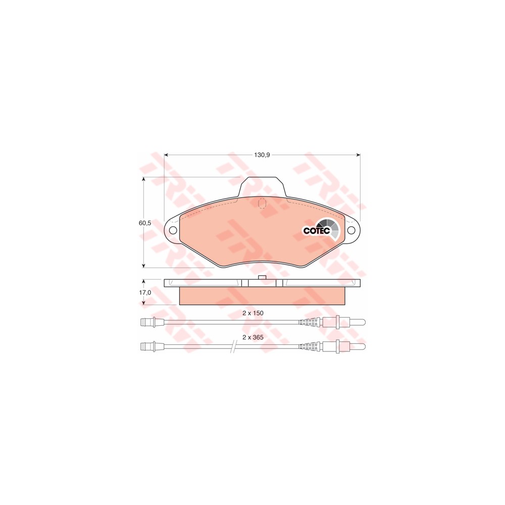 TRW COTEC Bremsbelagsatz, Scheibenbremse GDB1101