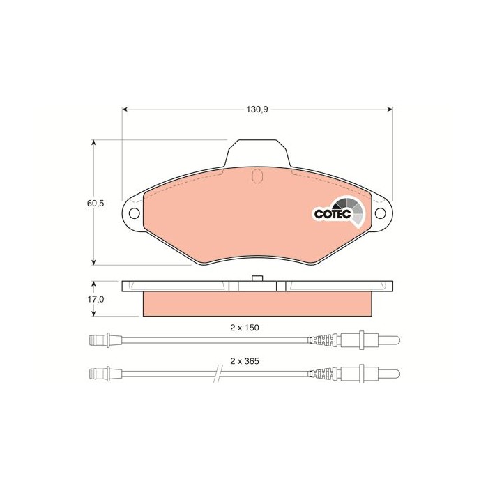 TRW COTEC Bremsbelagsatz, Scheibenbremse GDB1101