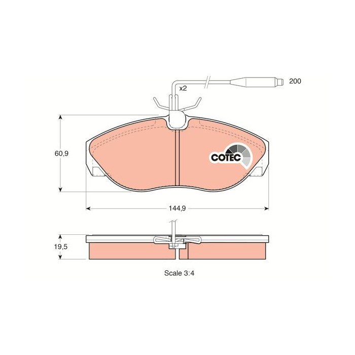 TRW COTEC Bremsbelagsatz, Scheibenbremse GDB1105