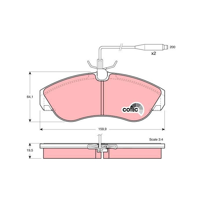 TRW COTEC Bremsbelagsatz, Scheibenbremse GDB1106