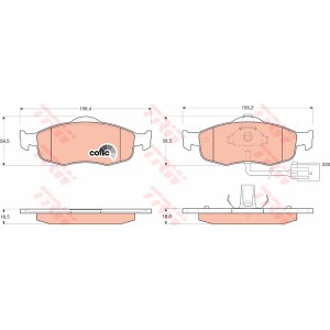 TRW COTEC Bremsbelagsatz, Scheibenbremse GDB1108