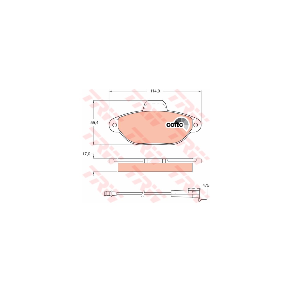 TRW COTEC Bremsbelagsatz, Scheibenbremse GDB1115