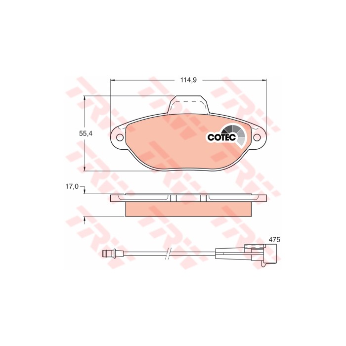 TRW COTEC Bremsbelagsatz, Scheibenbremse GDB1115