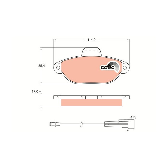 TRW COTEC Bremsbelagsatz, Scheibenbremse GDB1115