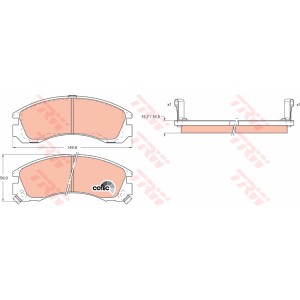 TRW COTEC Bremsbelagsatz, Scheibenbremse GDB1126