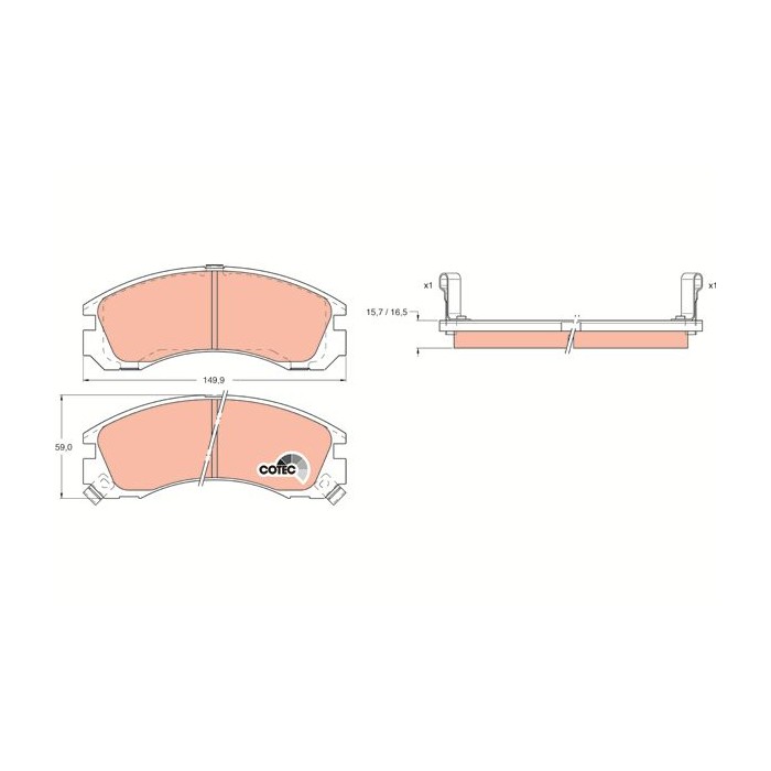 TRW COTEC Bremsbelagsatz, Scheibenbremse GDB1126
