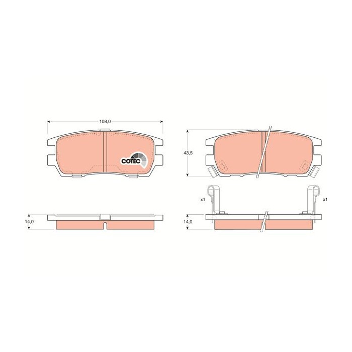 TRW COTEC Bremsbelagsatz, Scheibenbremse GDB1127