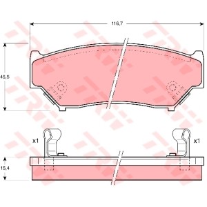 TRW COTEC Bremsbelagsatz, Scheibenbremse GDB1174