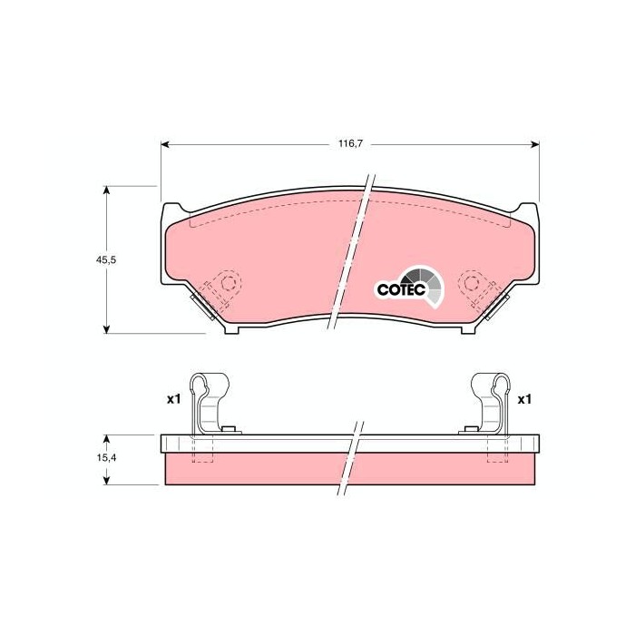 TRW COTEC Bremsbelagsatz, Scheibenbremse GDB1174