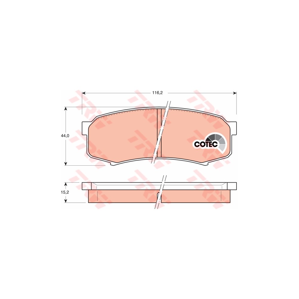 TRW COTEC Bremsbelagsatz, Scheibenbremse GDB1182